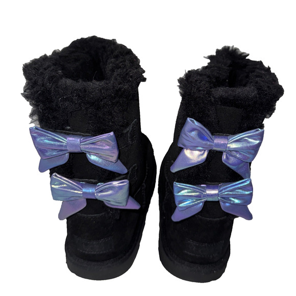 UGG Bailey Bow Black boots with iridescent bow Size 6 - Picture 2 of 9